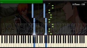 BLEACH - Treachery (Sagisu Shirou) Synthesia Piano Tutorial by Iwan Hoffman (100%; 2018)