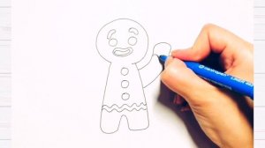 Пряничный человечек, как нарисовать пряничного человечка из Шрека простые рисунки поэтапно пряник