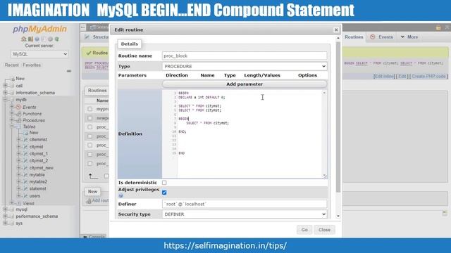 Begin ... End in MySQL | What is Compound Statement in MySQL #63