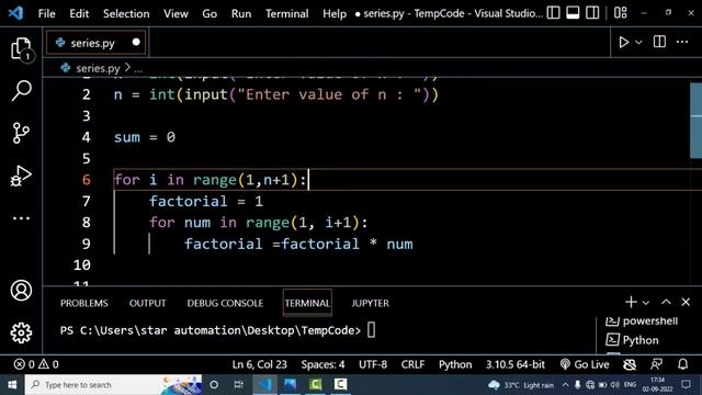 Sum of series using python Series4 смотреть онлайн