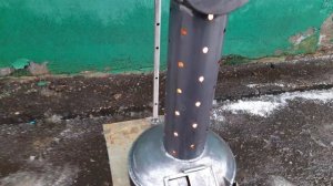 Печь на отработке с продольным дожигателем.