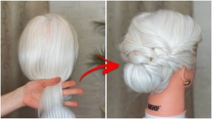 Красивая и простая прическа на короткие волосы. Прическа на жидкие волосы. Short hairstyle