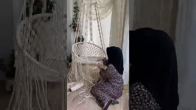 1 Dakika Da Makrome Salıncak DIY/1 Minutes in Macrame Swing