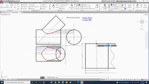 36. Построение развертки цилиндра с линией пересечения