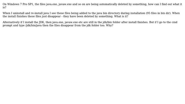 Something deleted java.exe, how to find what it was? смотреть онлайн