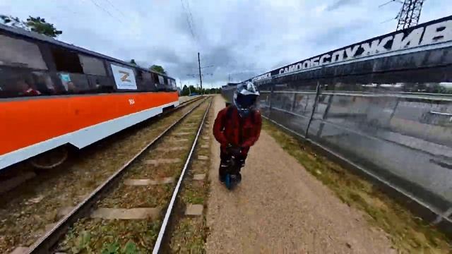 ASMR, обогнал трамвай, на работу на колесе. смотреть онлайн