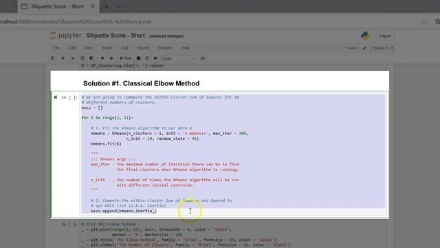 Find the number of clusters in KMeans. Silhouette score. Python code example