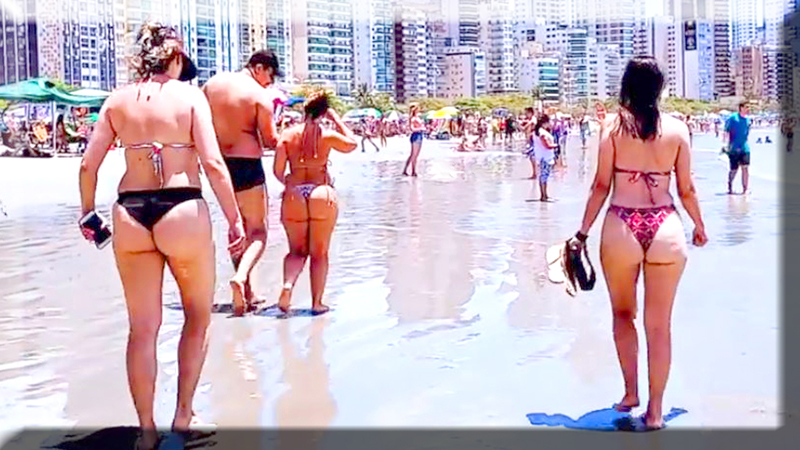Brazil - Balneario Camborio Beach - Girls in Bikinis