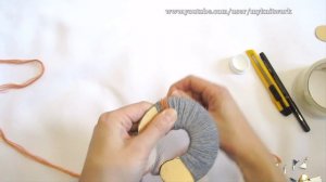 Делаем шаблон для помпона. Шаблон для помпона своими руками. Полосатый помпон.