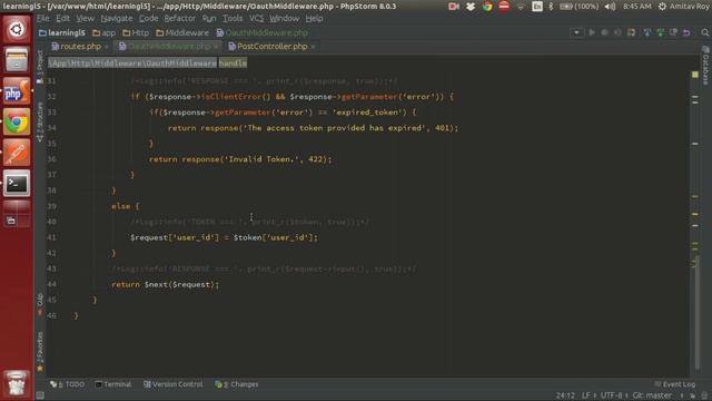 Laravel 5 middleware authentication for oauth access token before getting data смотреть онлайн