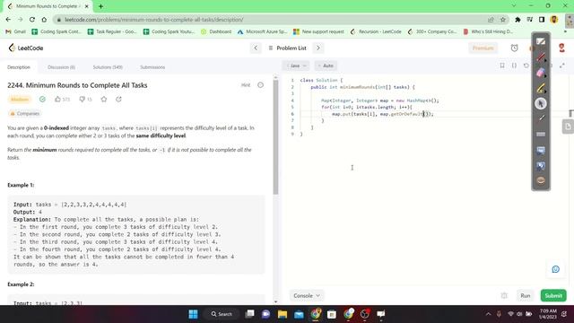 LeetCode 2244 | Minimum Rounds to Complete All Tasks | Streak ?| JAVA смотреть онлайн