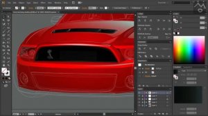 Ford mustang shelby gt500 in program Adobe Illustrator CS6 (vector)