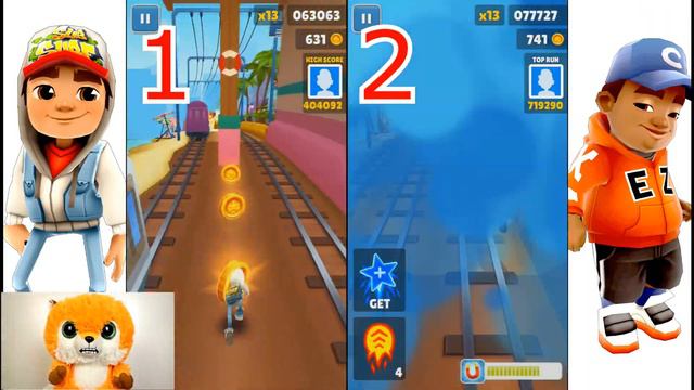 Быстрый чемпионат в Сабвей Серферс | Subway surfers. Джейк против ИЗи. Рыжик комментирует