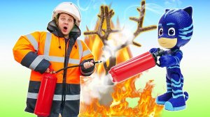 Веселая Школа: пожар из-за фейерверка на Новый Год! Развивающие мультики для малышей про машинки