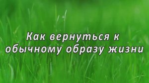 Как вернуться к обычному образу жизни?