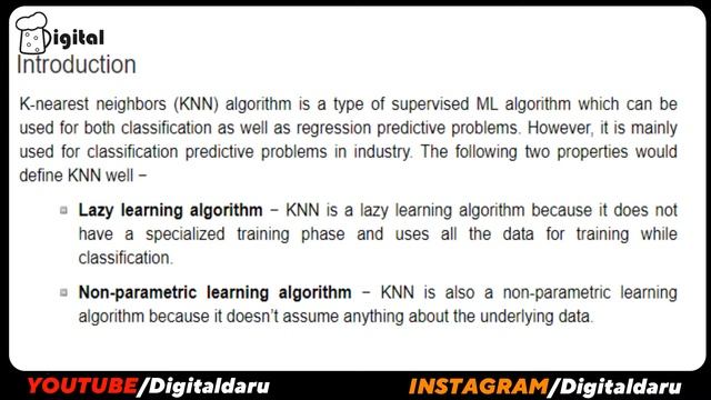 KNN Algorithm in Machine Learning in hindi || Machine Learning Tutorial in hindi || #digitaldaru смотреть онлайн
