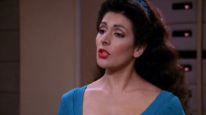 Greek Beauty Marina Sirtis (Deanna Troi) Tight Blue Sexy Spandex Dress 1080P BD