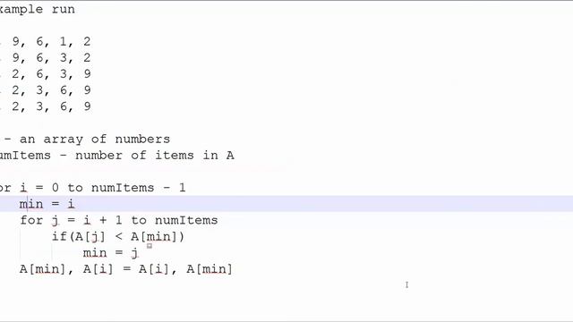 Algorithms 101 - Selection Sort