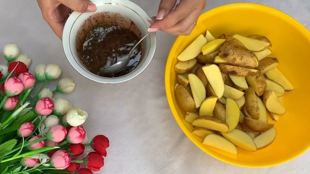 Картошка по-деревенски в духовке. Қазақша рецепт. Очень вкусный и быстрый #картошкаподеревенски