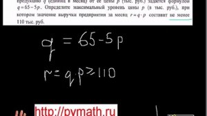 Предприятие монополист .ЕГЭ математика В10