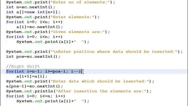 Data Structure using Java: Array Insertion at any position смотреть онлайн