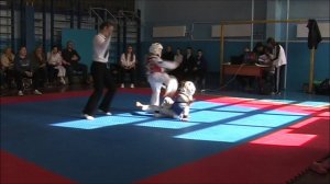 Taekwondo WTF. V Открытое Первенство района Кузьминки. 29.03.2015. Кретова-Лытякова.