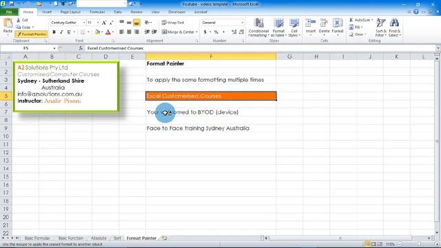Apply multiple formating in Excel Double click the Format Painter смотреть онлайн