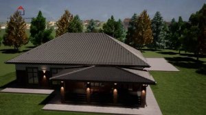 ОСОБЕННЫЙ ФАСАД и УДОБНАЯ ПЛАНИРОВКА | Уютный одноэтажный дом с террасой: проект К-247