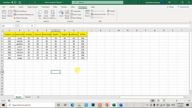 Macro Programming in MS-Excel | Sinhala