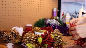 новогодние поделки из шишек.