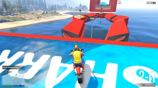 ТРОЛЛИНГ СКИЛЛ ТЕСТ ПО ВОДЕ С ЗАПУТАННЫМИ ЛАБИРИНТАМИ НА МОТОЦИКЛЕ В GTA 5 ONLINE