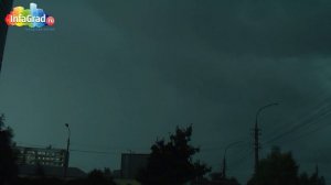 Гроза, ливень и радуга в Архангельске