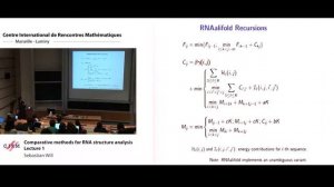 Sebastian Will: Comparative methods for RNA structure analysis - Lecture 1