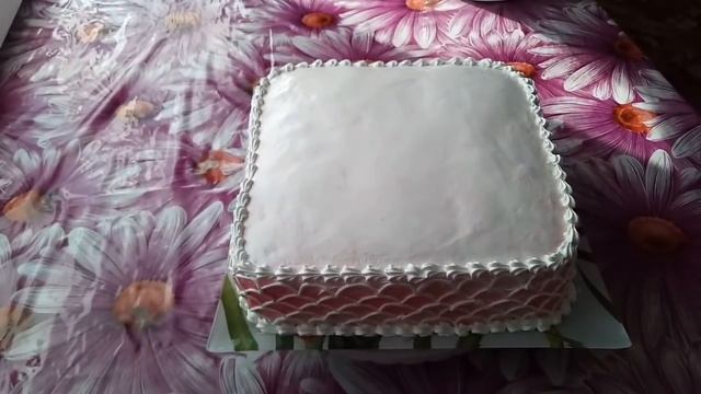 Украшение торта.Торт"Персиковые розы".БелковоЗаварнойКрем.Cake decoration. Peach Roses cake.
