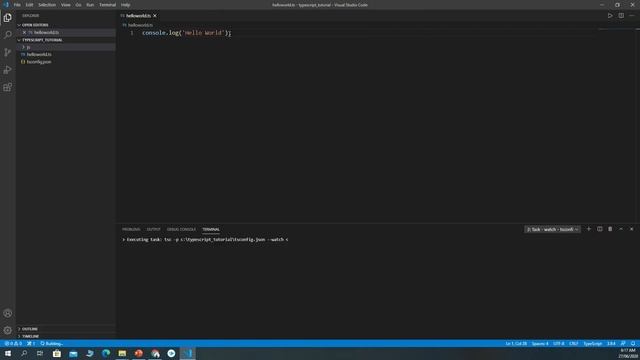 TypeScript Tutorial 7 quick start 6  run auto compiling to js