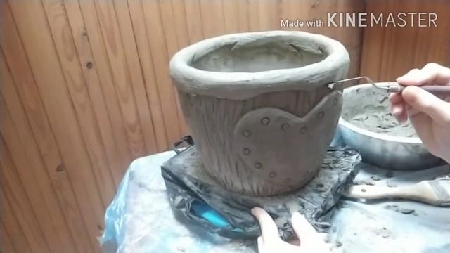 Вазон своими руками❤️  из арт бетона, flowerpot heart. смотреть онлайн