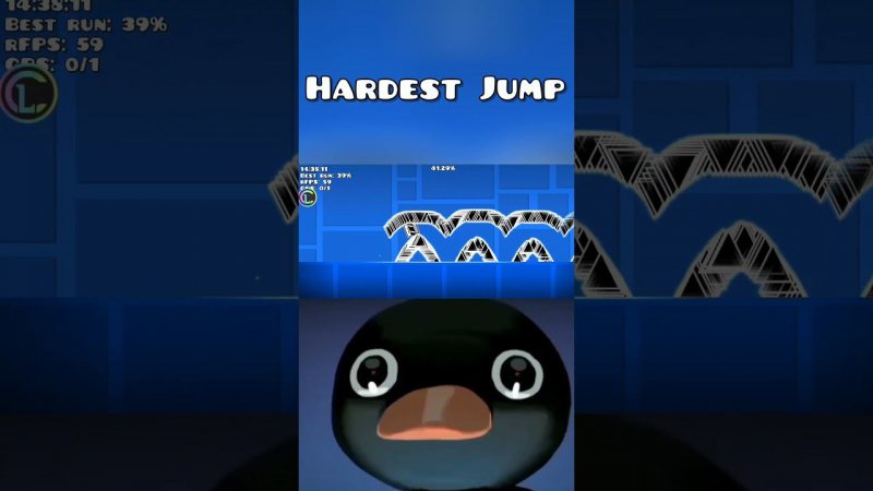 СЛОЖНЕЙШИЙ ПРЫЖОК В Geometry Dash - КРУТЫШ #shorts