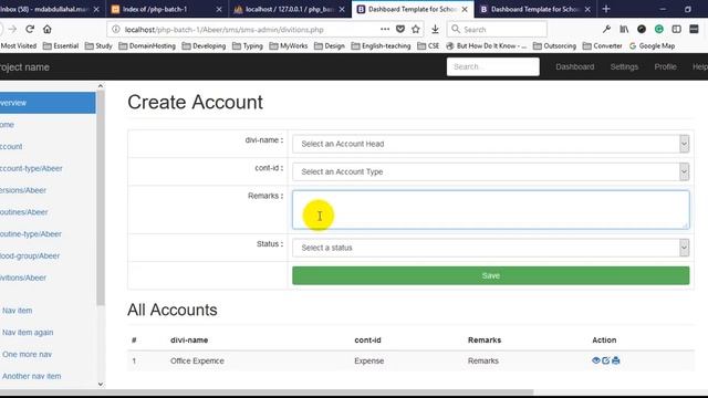 Step by step Basic PHP (Complete Project) Class 7 (Part 1) | Interface (View) Entry form creation
