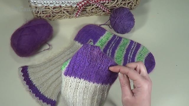 Как заштопать вязаные носки. Штопка шерстяных носков. Вяжем с Оксаной Валерьевной. смотреть онлайн