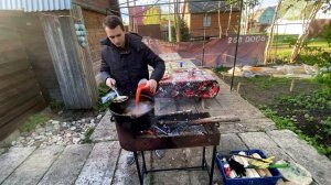 Как приготовить горбушу в казане на костре