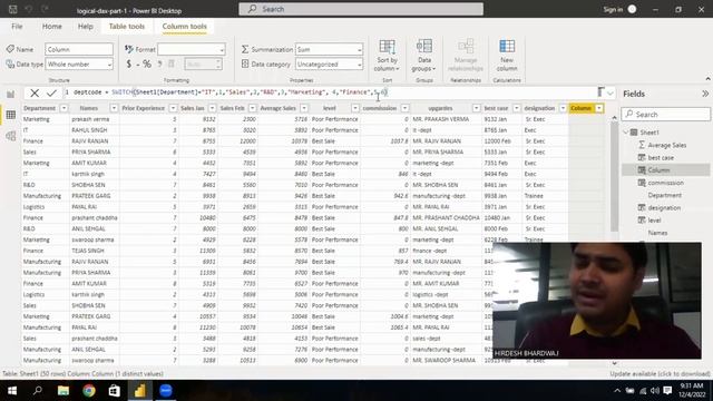 POWER BI DESKTOP - Switch cases DAX Functions in Power BI