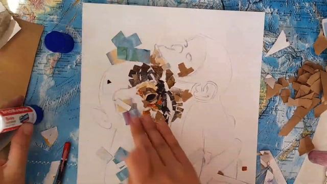 Коллаж | Создаю коллаж из остатков бумаги|Техника изобразительного искусства.