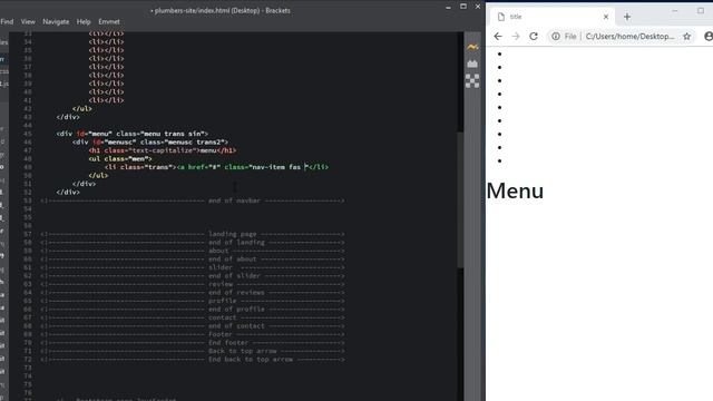 bootstrap 4 plumber navigation html, nav js & slider js