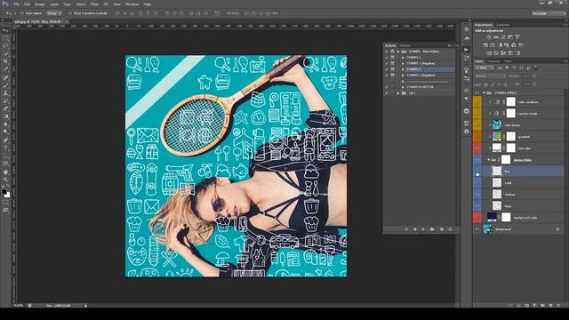 Change everything into doodle graphic with Stamps Photoshop Action tutorial смотреть онлайн