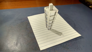 Как нарисовать небоскрёб Трюковое искусство 3D  на бумаге.mp4