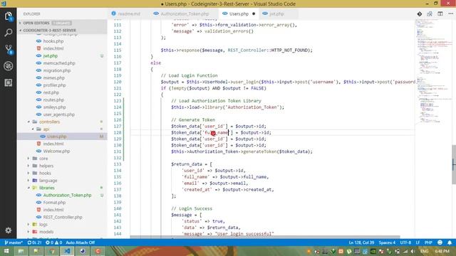 #7 Codeigniter 3 - Rest Server Library API - Generate PHP Token for User Authorization