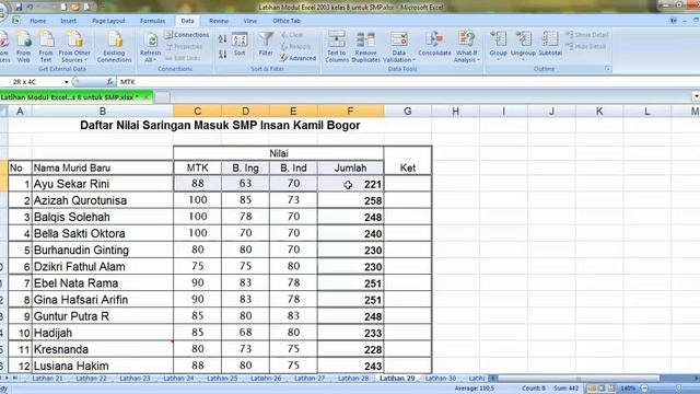 Latihan Menu Data Sort dan Filter Ms. Excel 2007 смотреть онлайн
