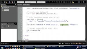 PEAR Video Tutorial 5 Building a Datagrid from an SQL result set