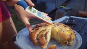 Пирог с персиками за 5 минут своими руками