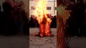 Была масленица, сжигали чучело #чучело